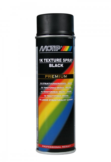 Спрей боя със структурен ефект - черна Motip 1K Texture Spray Black - 500мл